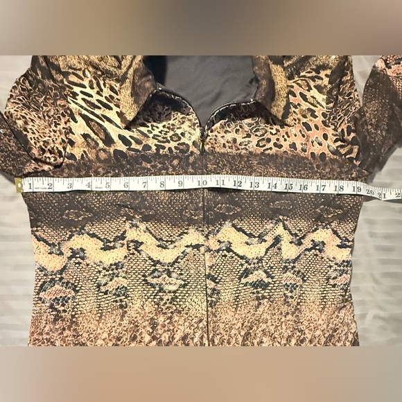 Joseph Ribkoff Polo Collar Jacket Brown Tan - Picture 7 of 8